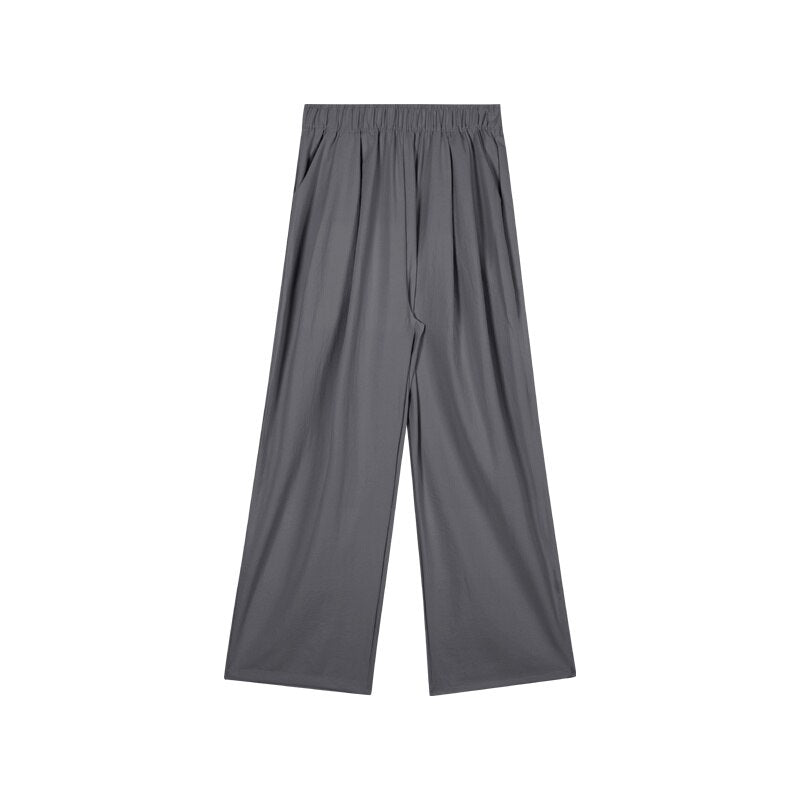 Loose Suit Pants For Women High Waist Straight Wide Leg Pants