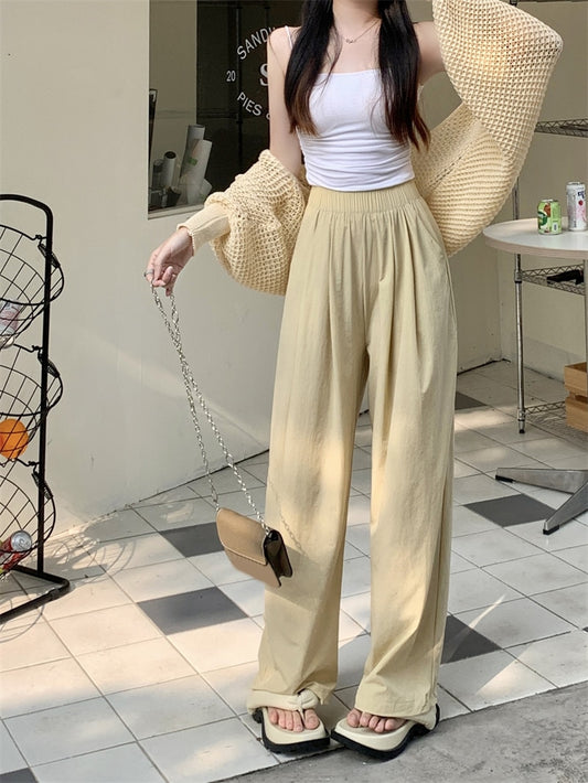 Loose Suit Pants For Women High Waist Straight Wide Leg Pants